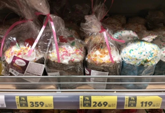 В магазинах р. п. Краснозерское уже продают пасхальные куличи