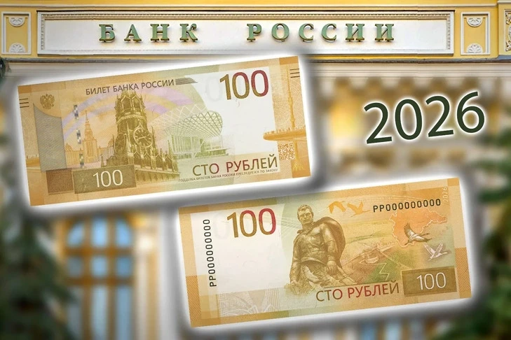 Новая банкнота номиналом 100 рублей образца 2026 года