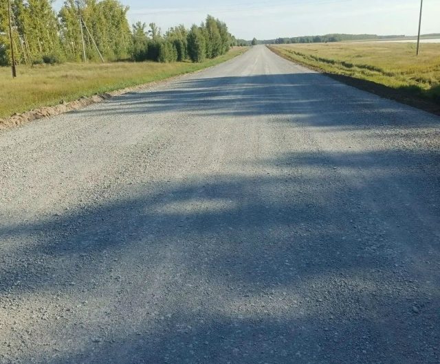 В Краснозёрском районе завершены работы по ремонту участка автомобильной дороги «7 км а/д «К-10» – Лобино – Аксениха».
